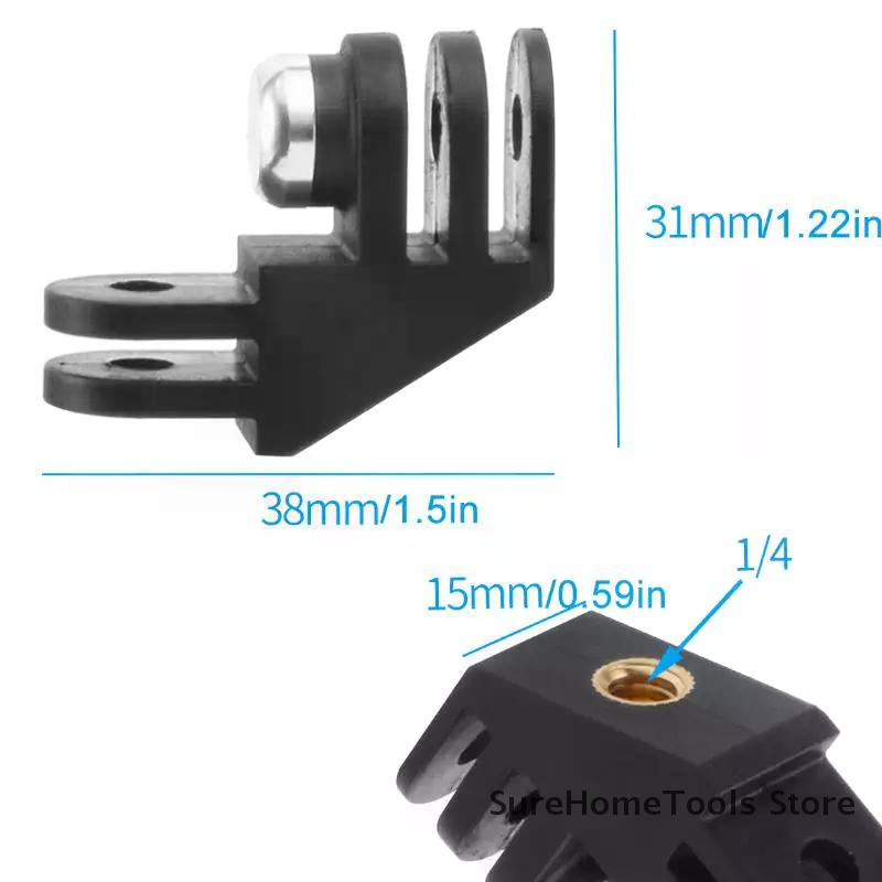 90° Vertical Adapter Universal Action Camera Mount With 1/4" Screw For 9 10 11 12 13 Insta360 X3 X5 Action 3 4 5