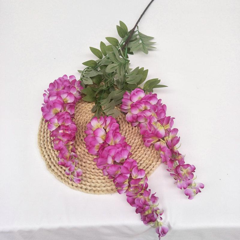 Purple Wisteria Artificial Hanging Flowers For Wedding Decor With Multicolor Options
