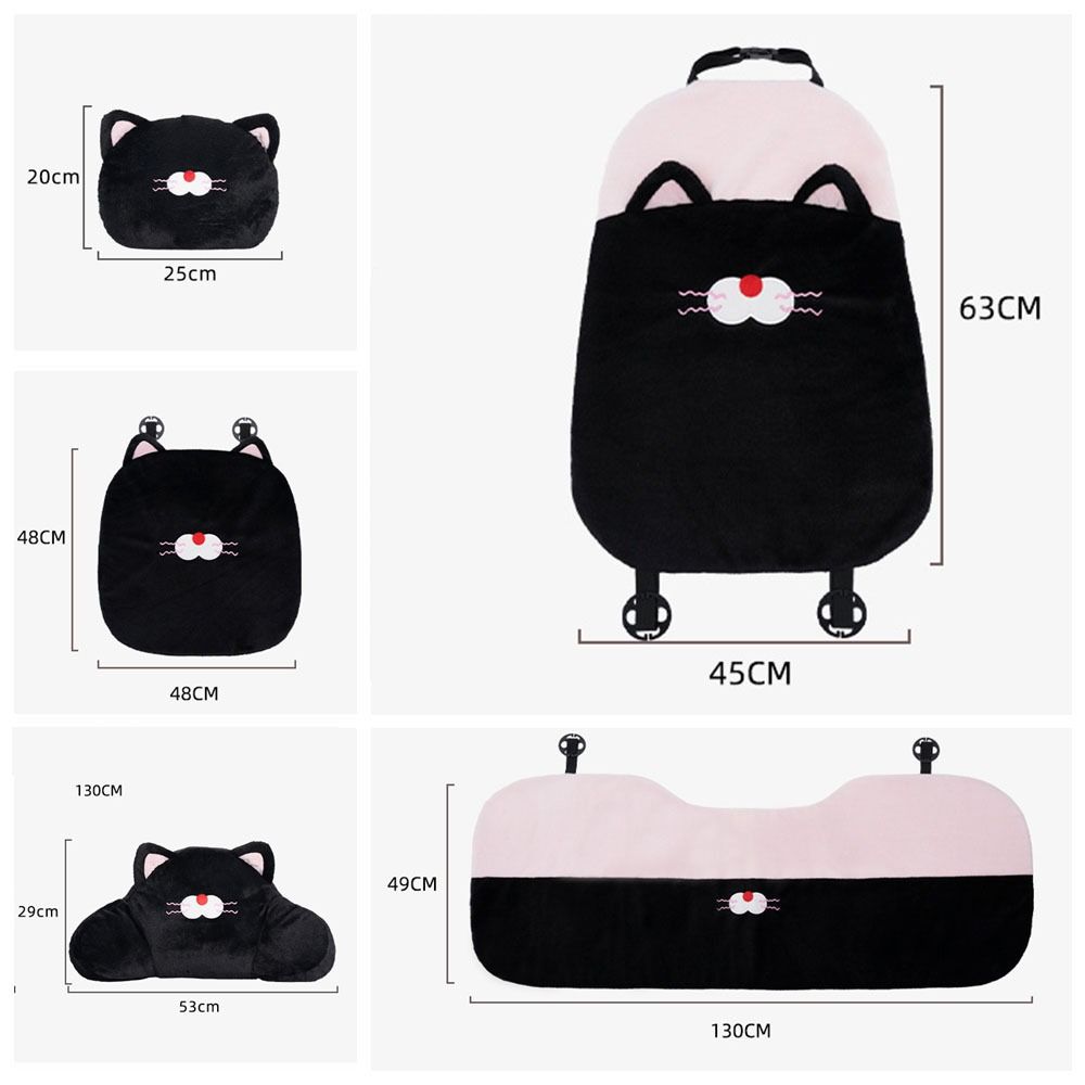 Comfortable Car Seat Decoration Black Plush Seat Cushion Cat Car Headrest Seat Cushion Front
