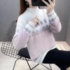 Mink Fleece Half High Collar Sweaters Women's Autumn and Winter Chenille Thickened Loose Knitted Pullovers