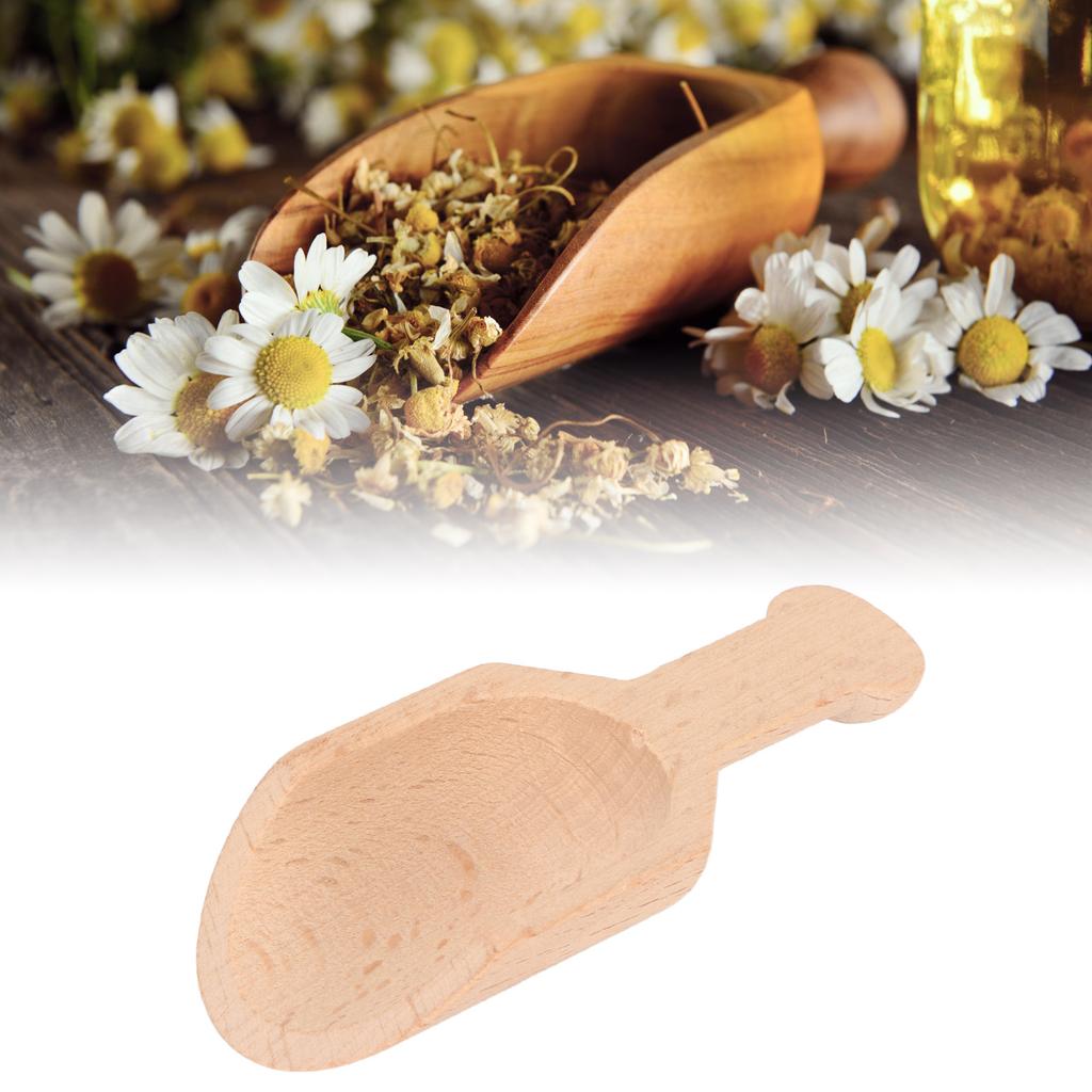 10pcs Wood Bath Salt Scoop Polished Surfaces Eco Friendly Salt Scoop Bath Scoop for Shower Room