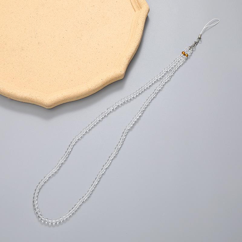 Handmade Crystal Bead Nylon Phone Neck Lanyard - Transparent, Long, Couples' Design