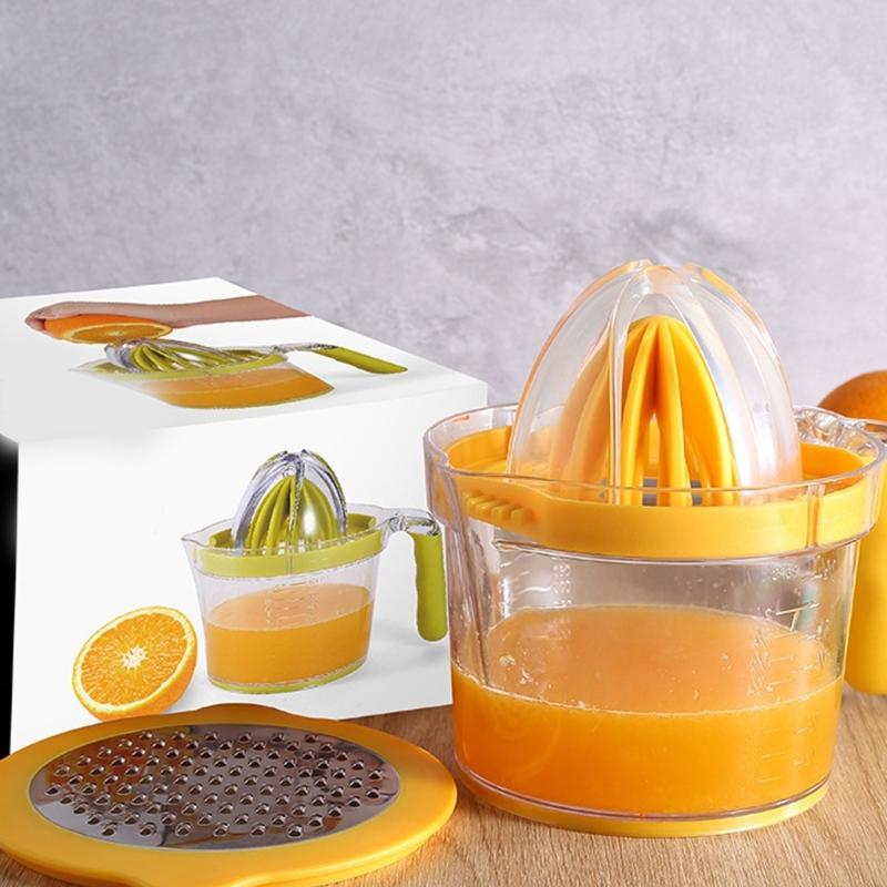 4 In 1 Manual Citruses Juicer Varied Function Kitchens Tool For Zesting Slicing Garlic Press And New Juice Extraction