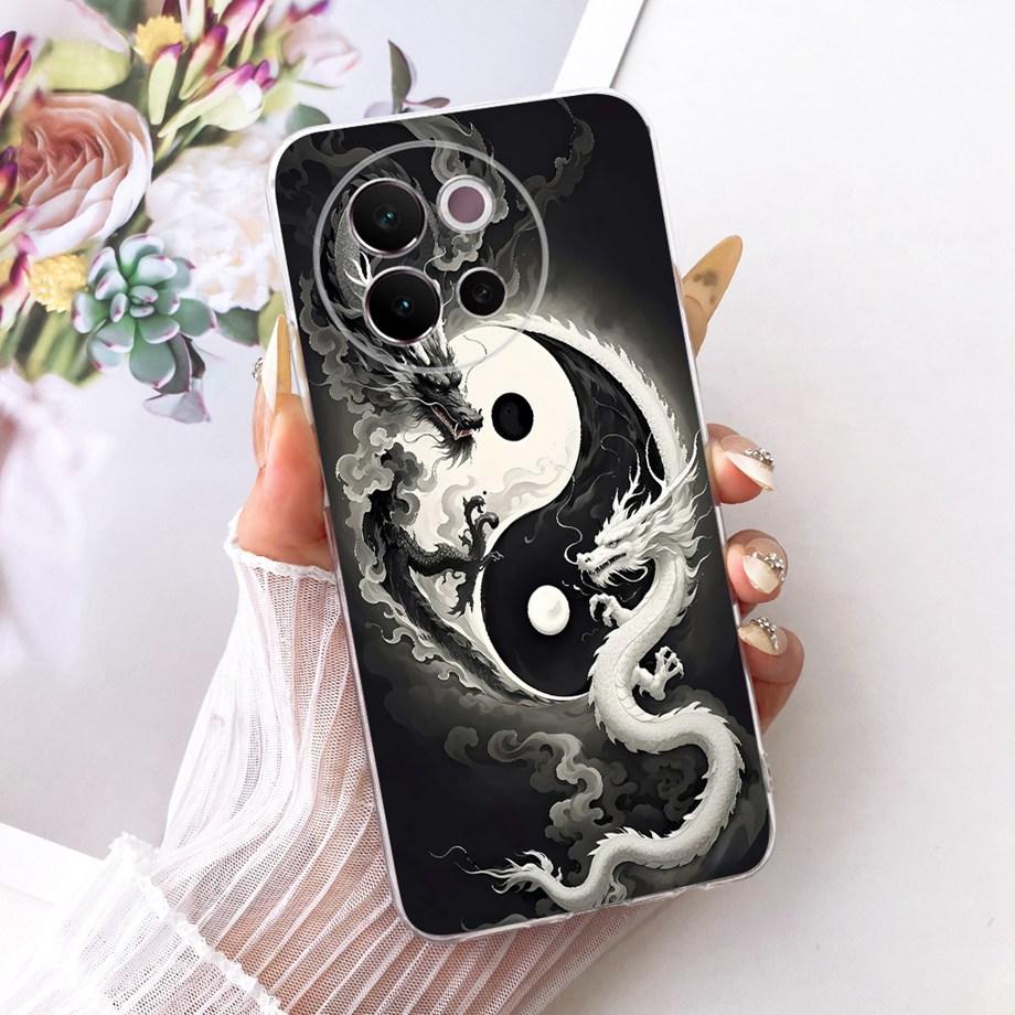 For Vivo V40 Lite 5G Global V40e V40 Pro Phone Case Clear Soft TPU Clear Back Cover Cool Cartoon Luxury Butterfly Flower Funda