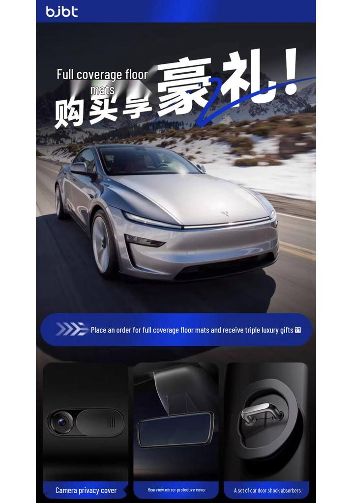 BJBT TPE Floor Mats for Tesla Model Y: Full Coverage, Refreshed Version