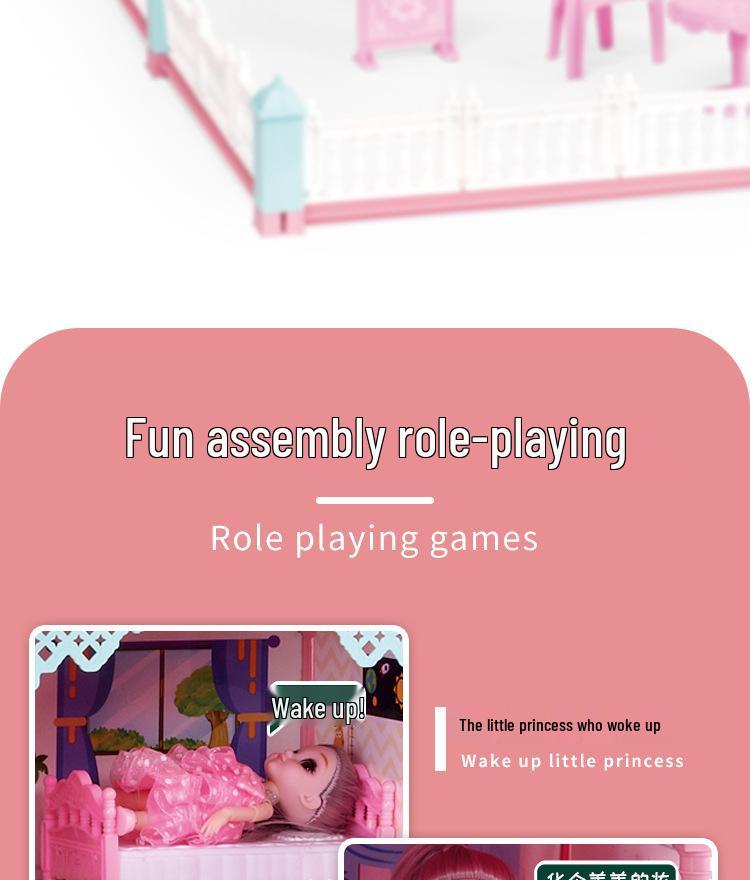 Children's Dreamy Princess Castle DIY Playhouse Building Set Gift Box