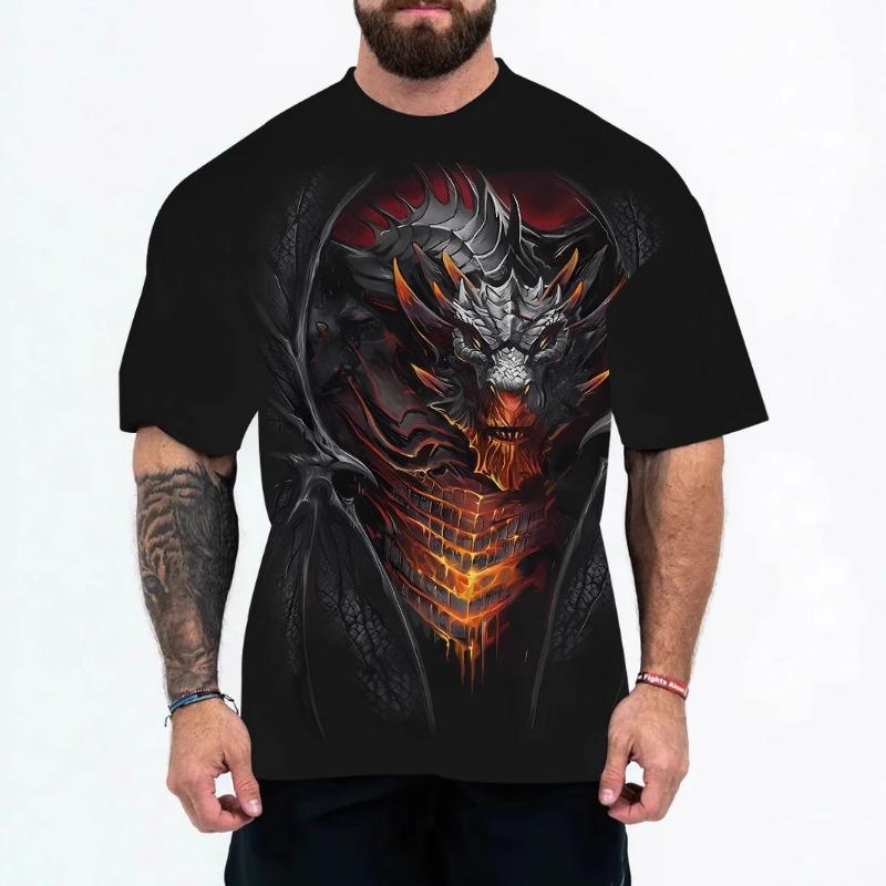 Fashionable 3D Printed T-shirt with Cool Printed Street Trendy Animal Series Round Neck T-shirt