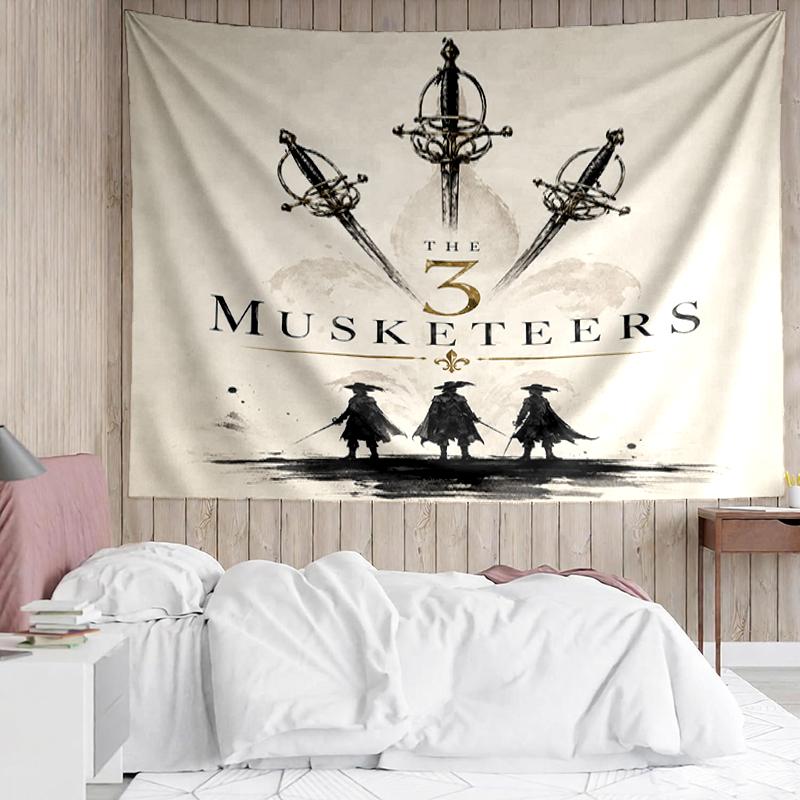The Three Musketeers Print Tapestry, Backdrop, Easy Setup, Ideal for Bedroom, Office & Living Room, with Aesthetic Wall Hanging Decor.