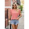 Summer Top for Women Falre Sleeve Loose Solid Color Tees U-neck Short Sleeve T-shirt