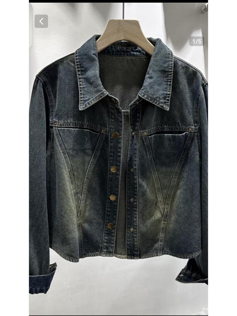 Fall/Winter Women's Retro Korean-Style Loose Denim Long-Sleeve Shirt Jacket