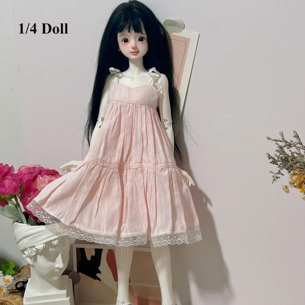 Handmake Strap Lace Floral Dresses Fashion Casual Wears Doll Princess Long Skirt 5 Colors Mini for 1/4 1/6 BJD 30/45cm Dolls