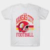Men Black Print T-shirt Kansas City Football No-Cut Transfer Paper Print Cotton Tshirt