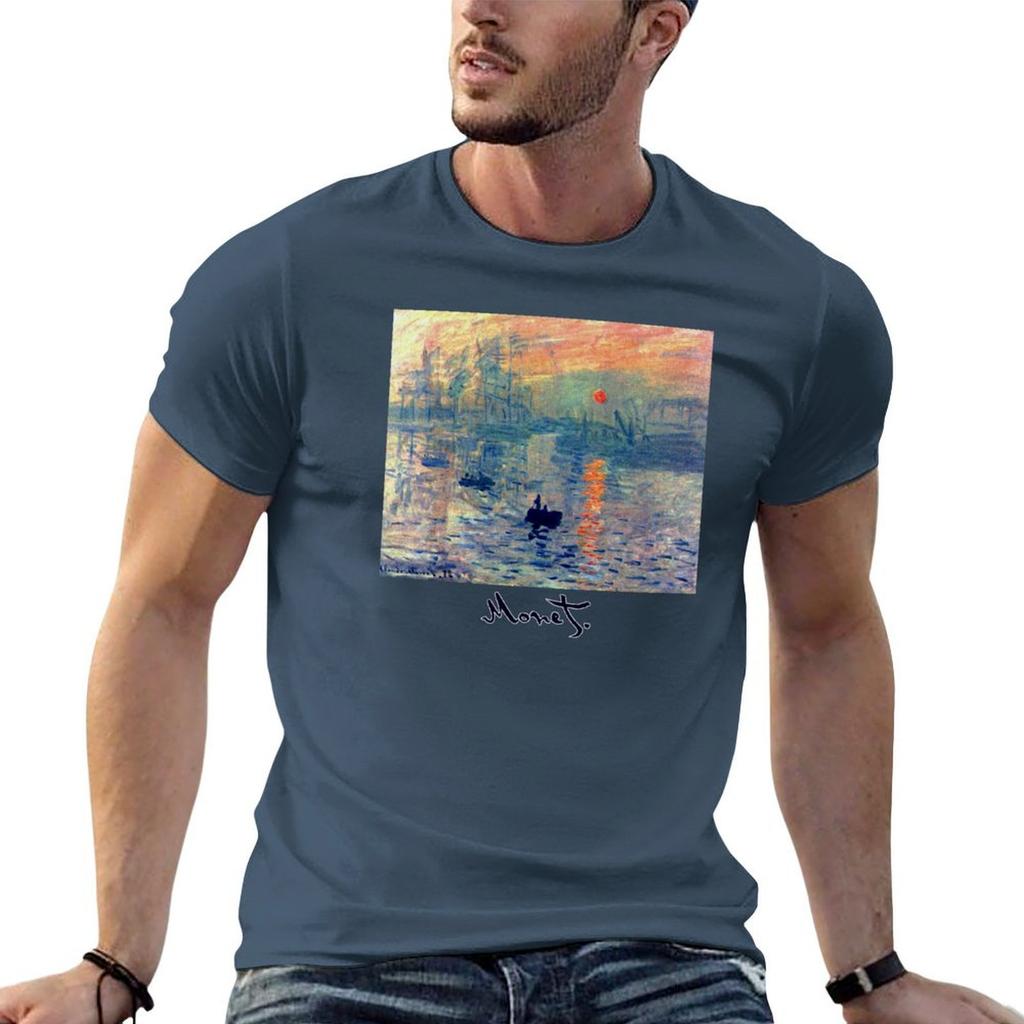 Monet Impressions of Sunrise TShirt Breathable Basic Cotton TShirt