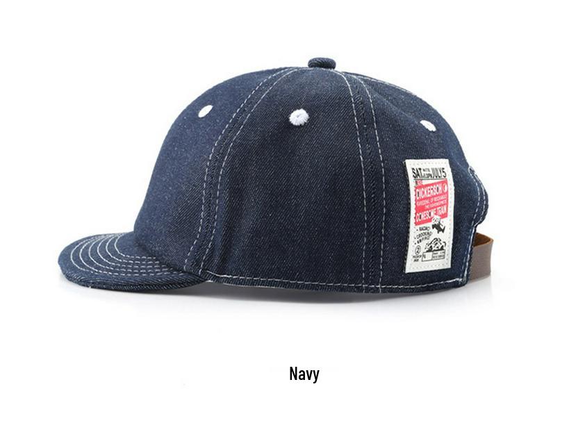 Unisex Denim Applique Baseball Cap - Korean & Japanese Style Soft Top Duckbill Hat Trend