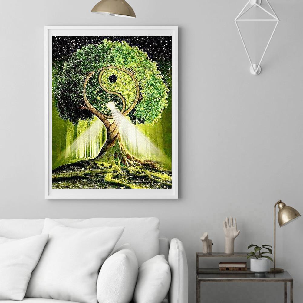 HUACAN 5D DIY Full Drill Diamond Painting Tree Path Embroidery Mosaic Craft Kit