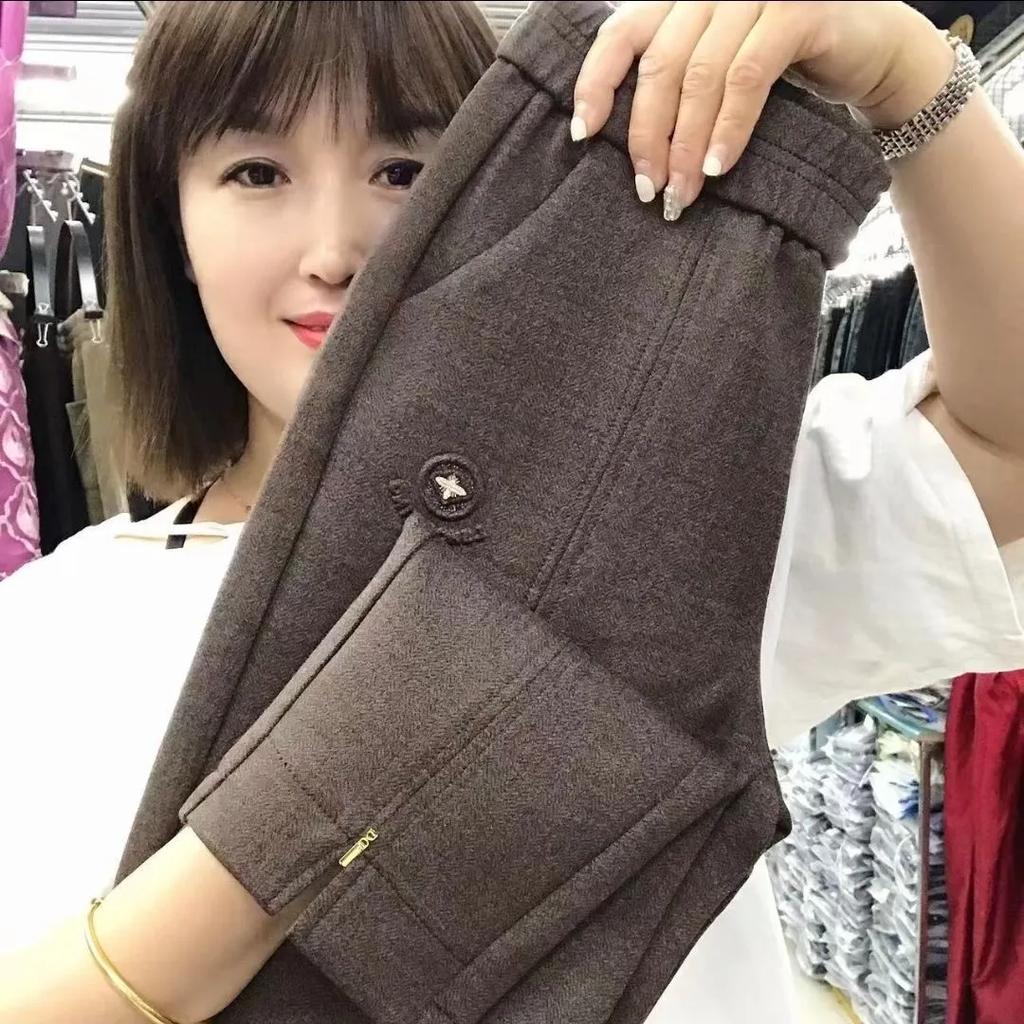 Autumn Winter Item High Elasticity Slim Thick Straight Leg Pants Loose Straight Leg Pants Harun Versatile Slim Pants