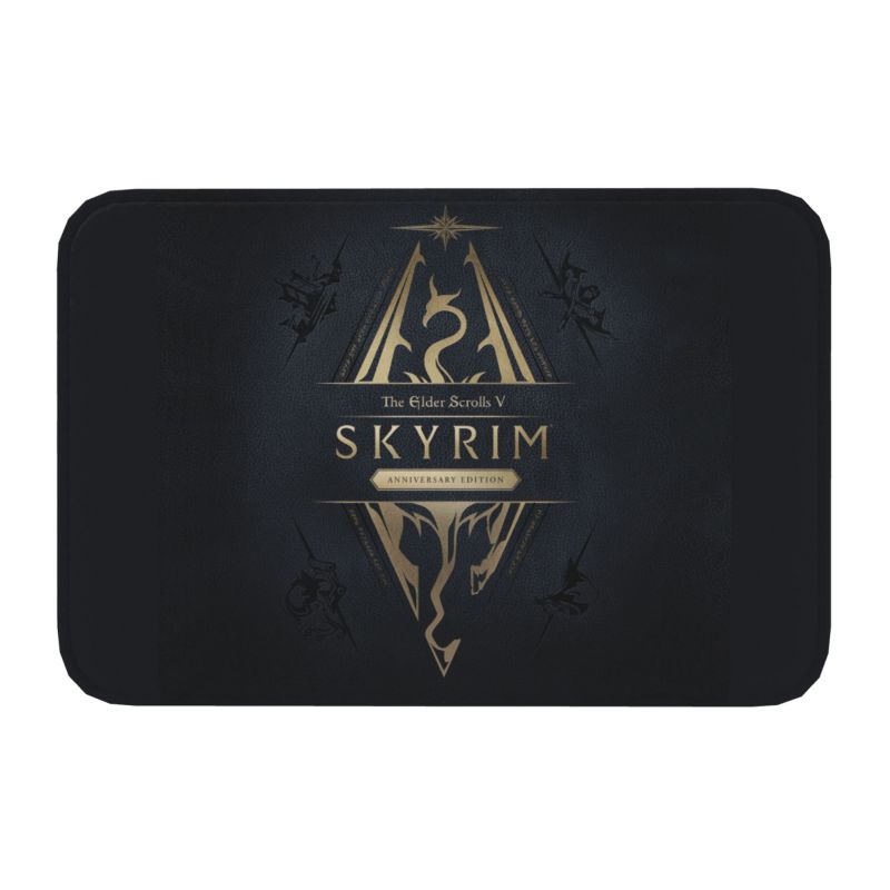 Skyrim Wygodny Wycieraczka Dywanik Dywan Poduszka Skyrim Elder Scrolls Gra Gaming Smok Starszy Dragonborn Rpg Zwoje Oblivion
