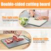 Cutting Board Double Sided Chopping Board Stainless Steel Cutting Board with Juice Groove Wheat Straw PP Chopping Board