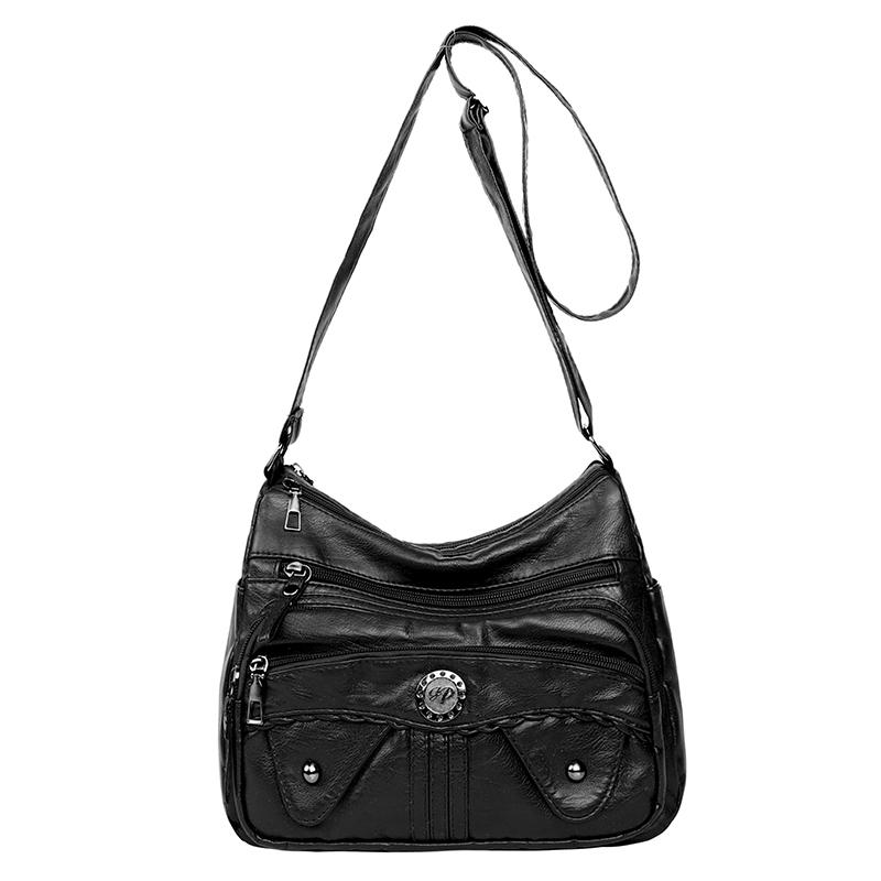 Weiche Leder Mehrfachfach Mehrfach-Taschen Schultertasche Damen Umhängetasche Muttertasche