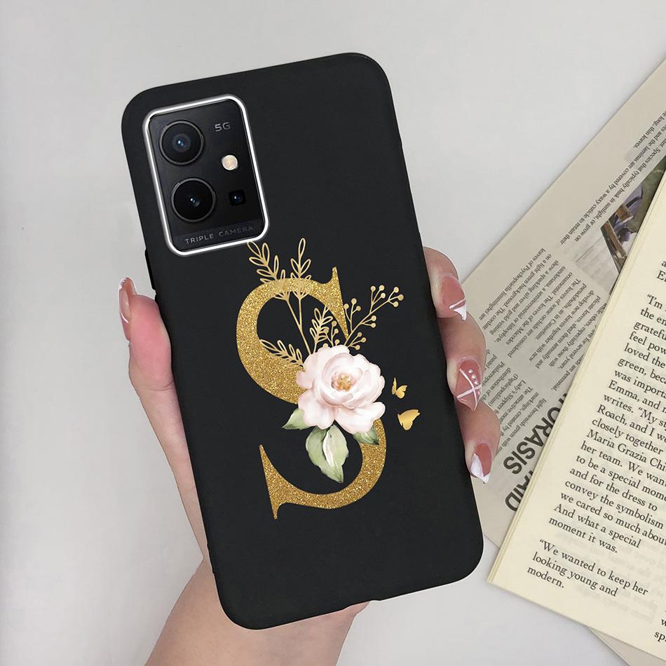 Simple Case For Vivo T1 5G Name 26 Letter Soft Matte Silicone Anti Slip Phone Back Cover For Vivo T 1 VivoT1 Shell Funda Bumper