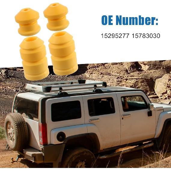 Car Front Rear Jounce Bumper Stop Axle Bumpers 15295277 15783030 for Hummer H3 2006-2010 (Set of 4)
