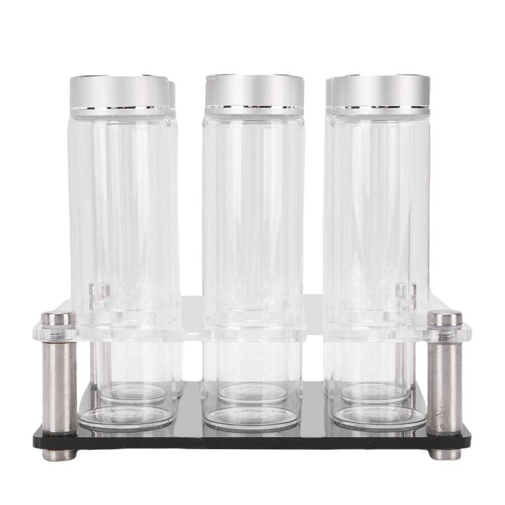 6PCS Coffee Beans Storage Tubes High Borosilicate Glass Coffee Bean Cellars with Display Stand for