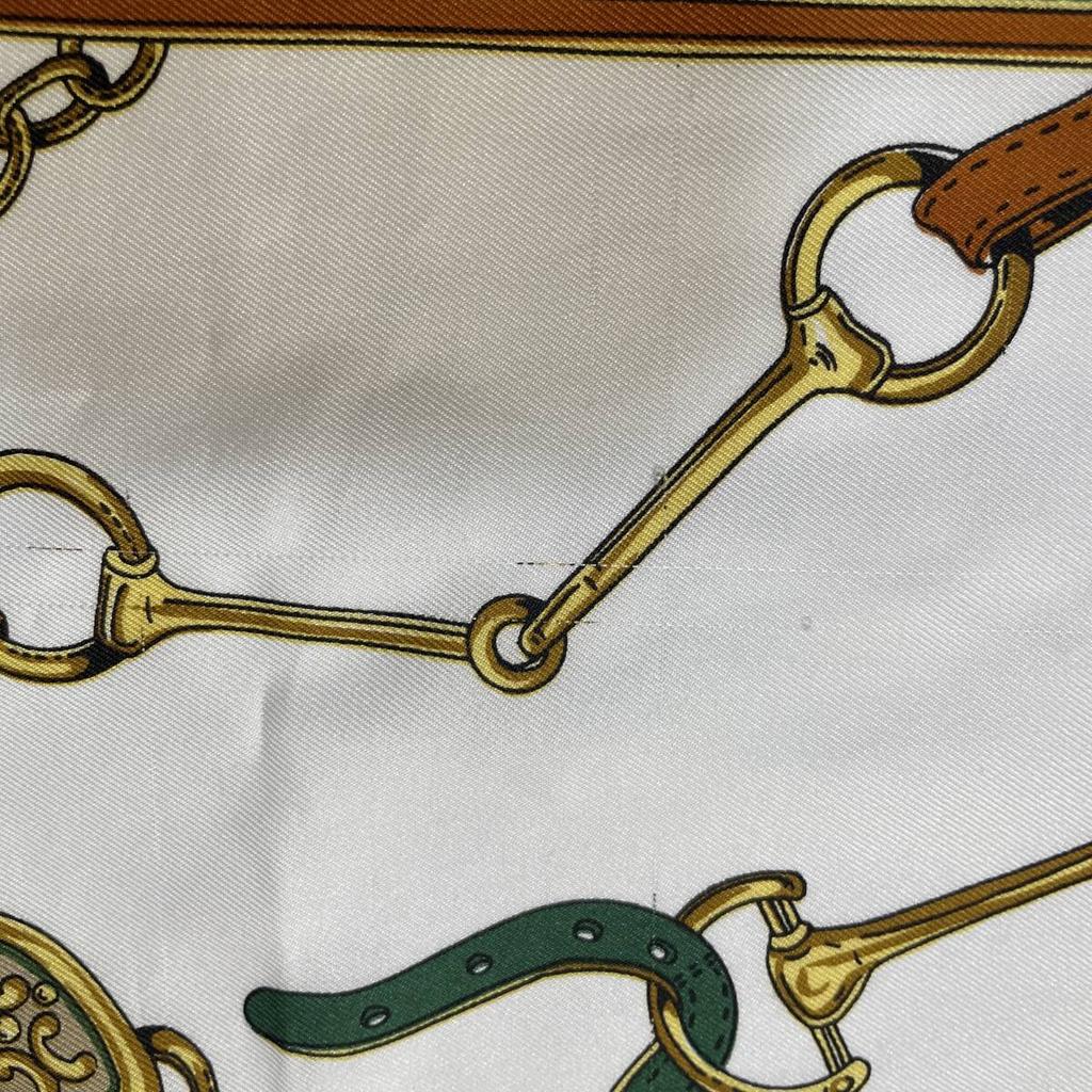 [USED]85B173 Hermes Carre 90 Scarf Silk Brown