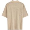 Calvin Klein Minimalist Embroidered Cuban Collar Button-Up Short Sleeve Knit Top Men tops Khaki J325675