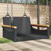 VidaXL Swing Chair Black 63x62x40 Cm Braided Resin, Hanging Chair, Swing Seat, Rattan Hanging Chair, Chair 368161
