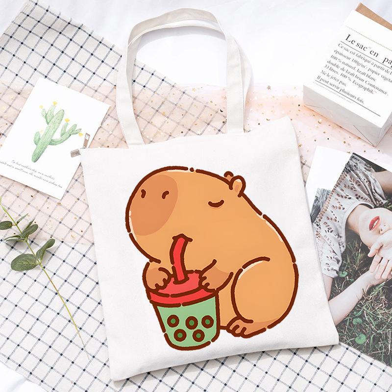 Cute Cartoon Animation Handbag Large Capacity Messenger Bag Office Commuter Portable Shoulder Bag Canvas Bag