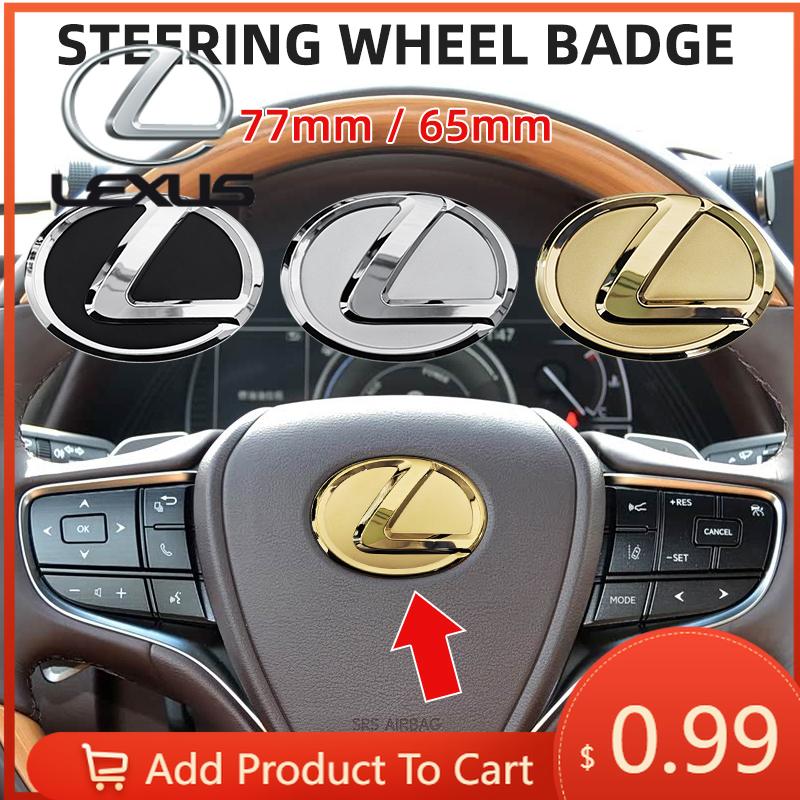 Interior Stickers 65mm 77mm Car Steering Wheel Emblem For Lexus IS ES CT LS NX GX PX GS200t IS250 ES300 LS500 GX470 Chrome Decal