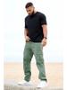 Men's Autumn Patchwork Cargo Pants with Large Pockets - Casual, Solid Color, Loose Fit, Small Leg Style