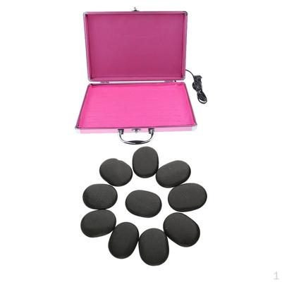 Zestaw grzewczy Rock Heating Box Warmer Case z 10 kamieniami do masażu Wtyczka EU