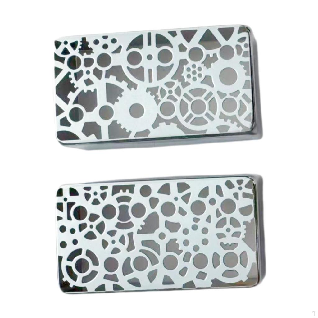 2 Guitar Pickup Covers, DIY Instrument Parts, Engraved, 50mm/52mm Post Spacing, Self-Install