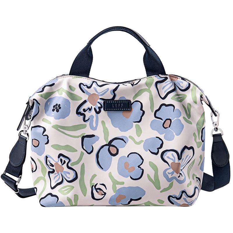 Le F Floral Art Print Canvas Dumpling Crossbody Bag