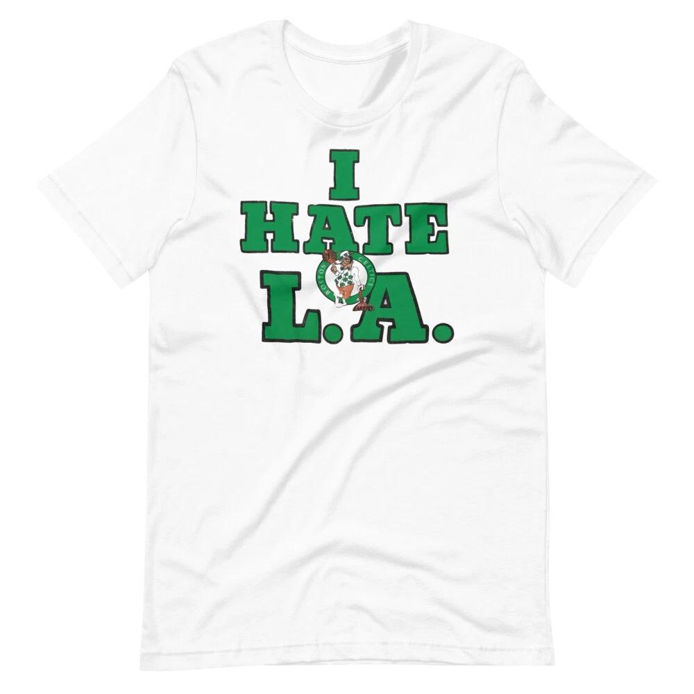I HATE LA Boston Celtics Lakers Vintage Style Short-Sleeve Unisex T-Shirt S