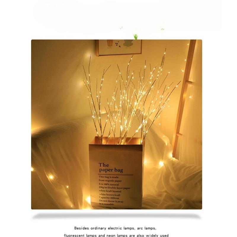 White Birch Branch LED String Lights-Battery Operated Twig Decor for Christmas/Wedding/Party,Indoor-Outdoor Decorative Lighting