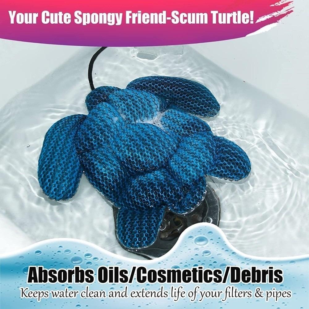 Turtle Shape Hot Tub Scum Absorber Reusable Oil Absorbing Sponge Easy To Clean Scum Skimmer  Pool