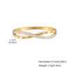 Vnox Stainless Steel Gold Plated Bangle, Roman Numeral Luxurious Zirconia Geometric Design Bracelet Ladies Anniversary Gifts