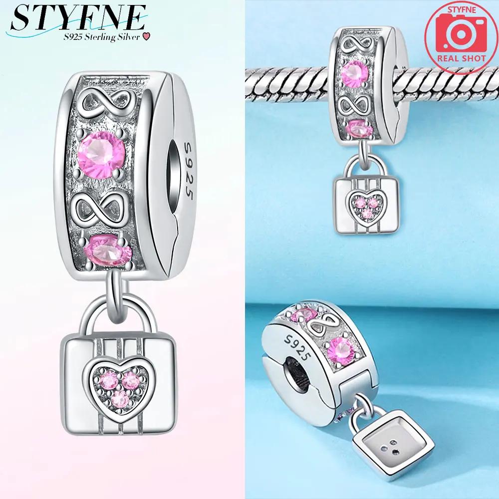 Copper Metal Inlaid Zirconium Flowers Four Leaf Clover Feathers Love Box Clip Charm Bead Components Spacer Bead Components Compatible With Bracelet