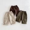Children's Korean Style Cargo Pants, Ages 1-8, Unisex, Casual, Loose Fit with Big Pockets, for Spring and Autumn
