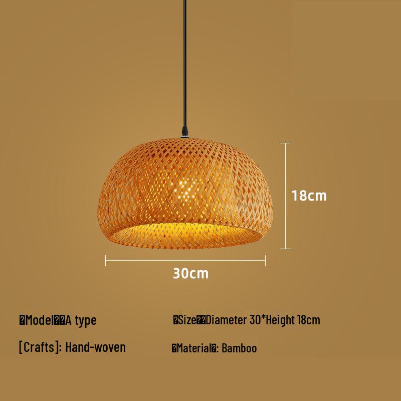 Bamboo Zen Pendant Light: Artistic Bamboo Weave Lantern for Tea Rooms and Tables