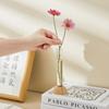 2 Pcs Shatterproof Bamboo Base Hydroponic Vase With Wooden Stand Clear Flower Vase  Kitchen