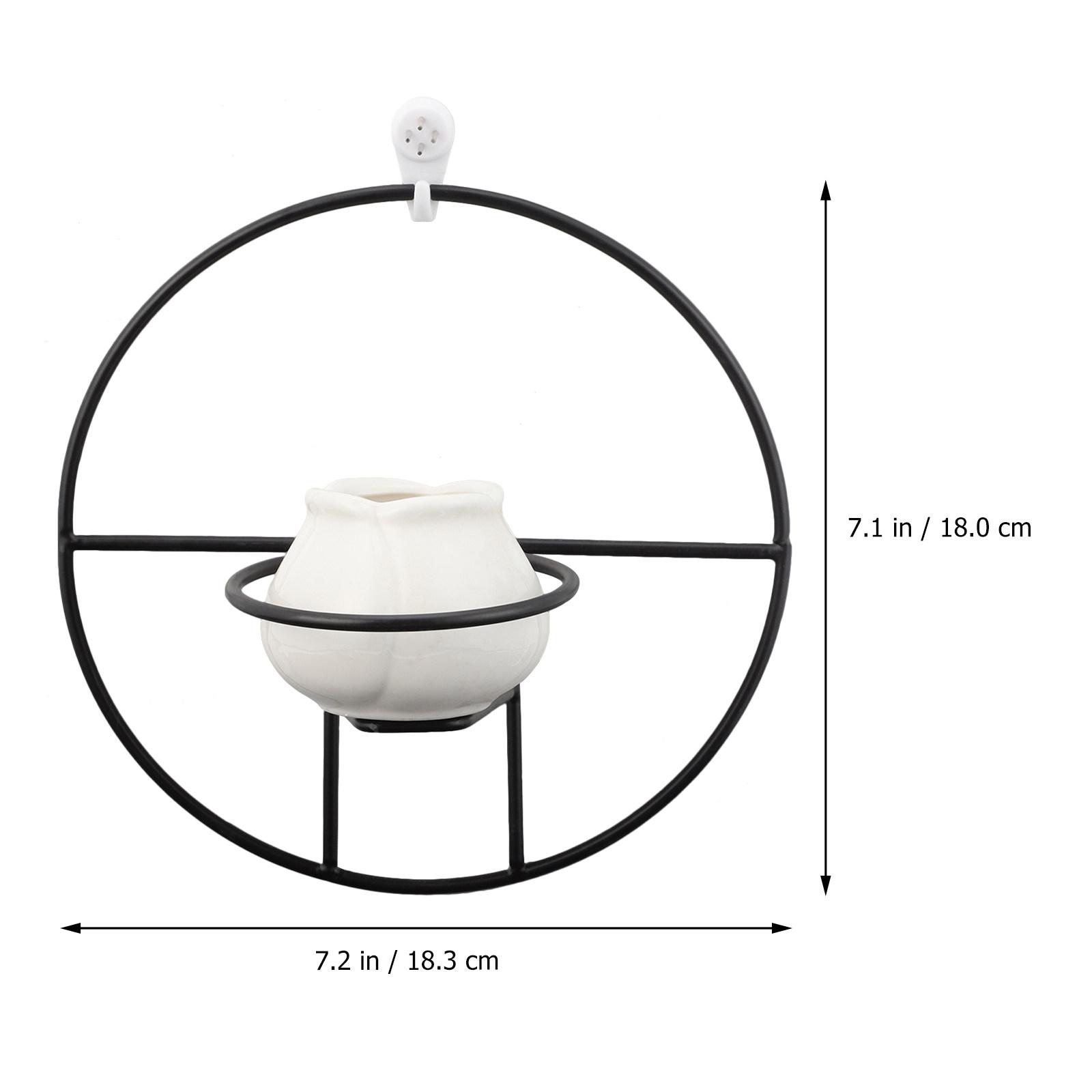 

1Pcs Wall-Hanging Ceramic Flowerpot Metal and Ceramic Material Simple Elegant Flowerpot Decoration for Home Garden Balcony чёрный