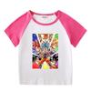 Kids' Summer Sports Two-Piece Set: Color Block T-Shirt & Shorts