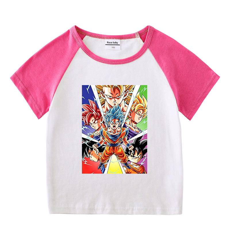 Kids' Summer Sports Two-Piece Set: Color Block T-Shirt & Shorts