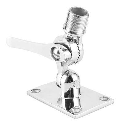 Stainless Steel VHF Antenna Ratchet Mount Dual Axle Adjustable Fixing Base for Marine Boat 1  14in Thread