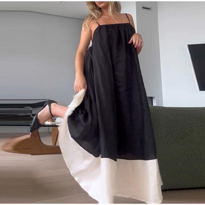 Women's Spaghetti Straps Dress Summer Sleeveless Y2k Clothes Beach Holiday Popular Big Swing Sundress 2025 Popular Clothes