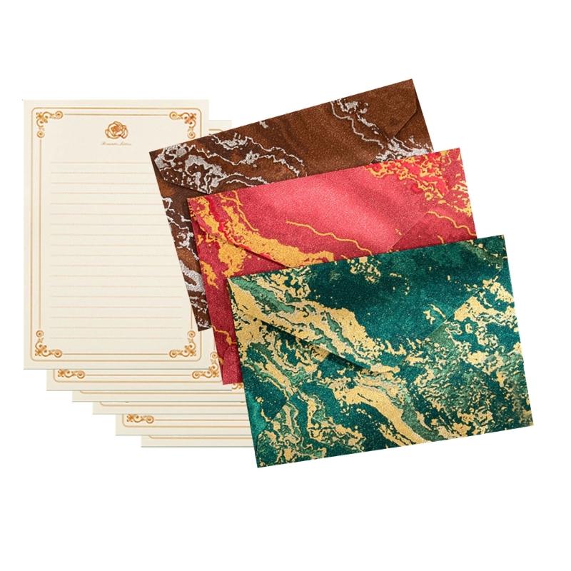 1 set kinesisk stil brevpapper och kuvert set Retro brevpapper med kuvert Skrivpapper för presentkort