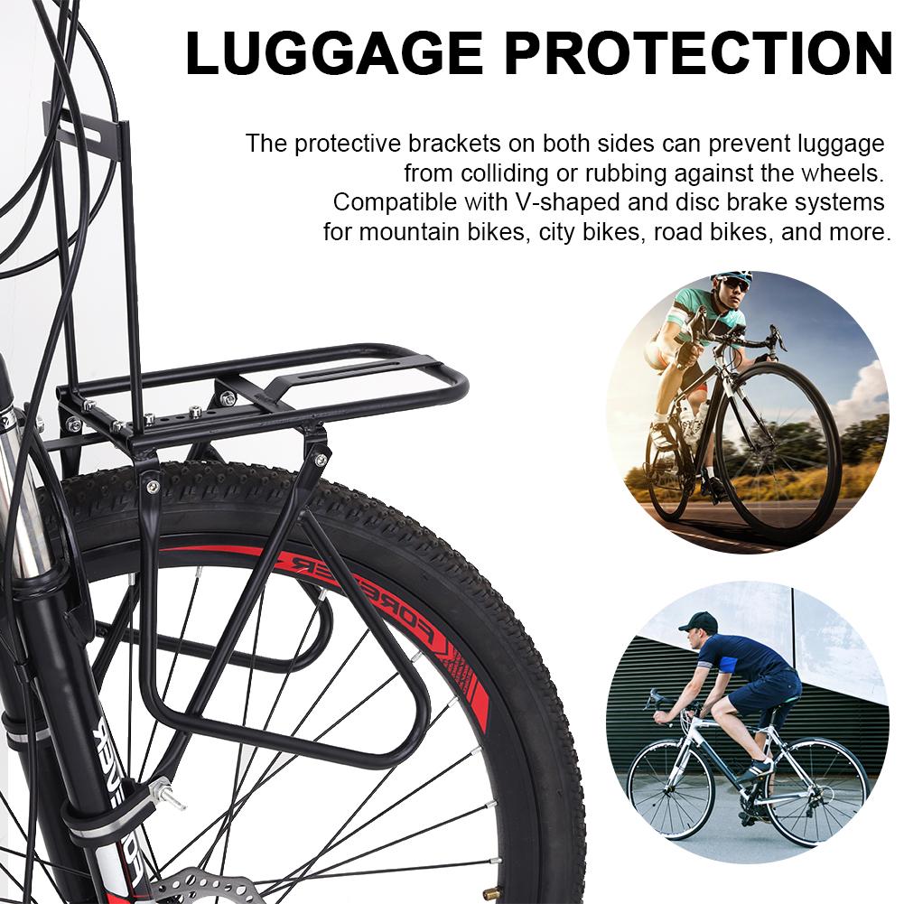 MTB Road Bike Front Pannier Rack Load Bearing 15kg Bicycle Cargo Racks Bike Carrier Bag Luggage Shelf Bracket Cycling Accessory